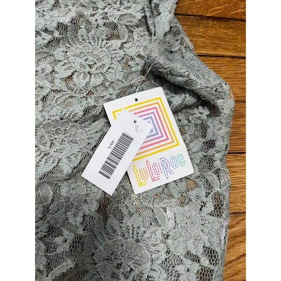 LulaRoe Women's Lace Kimono Duster Cardigan Joy Gray Size Large NWT! - Picture 2 of 5